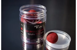 Red Spicy Squid soluble BIG balls (Vörös Fűszeres Tintahal oldódó horogcsali 30 mm) - 165 g